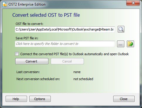 Click to view OST2 PST Converter 1.10 screenshot